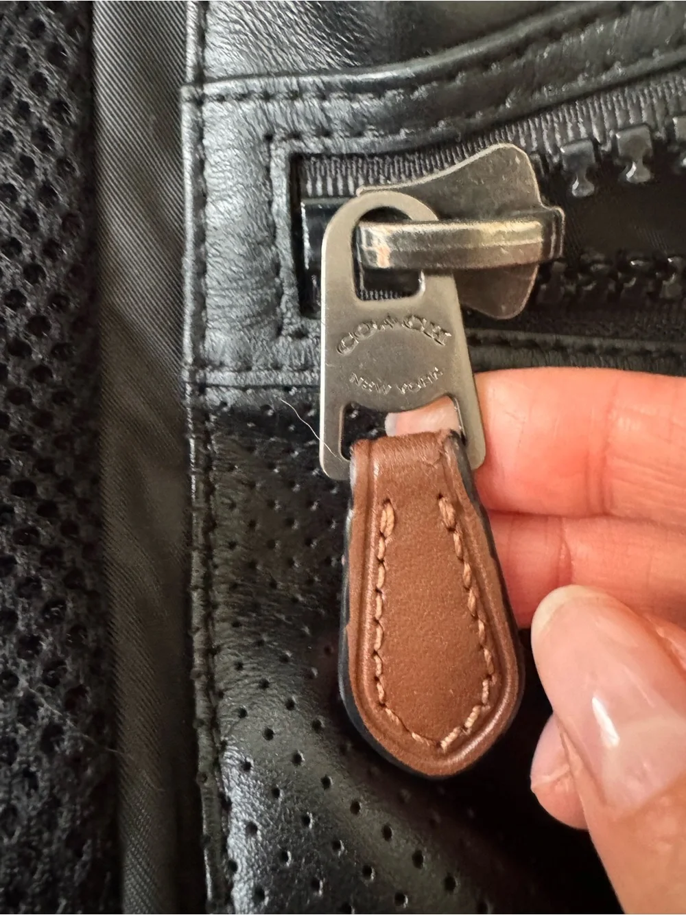 $650 COACH Terrain Trek Backpack Black Leather Rucksack.